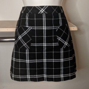 H&M Divided Black and White Flannel Mini Skirt